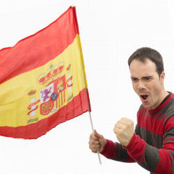 Spanische Flagge mit Mast...