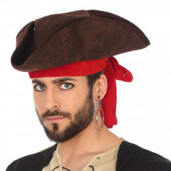 Chapeau Pirate Marron Rouge