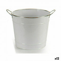 Planter Bucket White Silver...